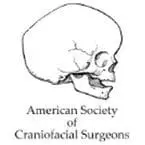 Logo of the American Society of Craniofacial Surgeons, featuring a side view of a human skull and the organization's name below it.